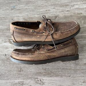 VTG Timberland Boat Shoes Earthkeepers Brown Eyelet Suede Leather Mens US 10.5